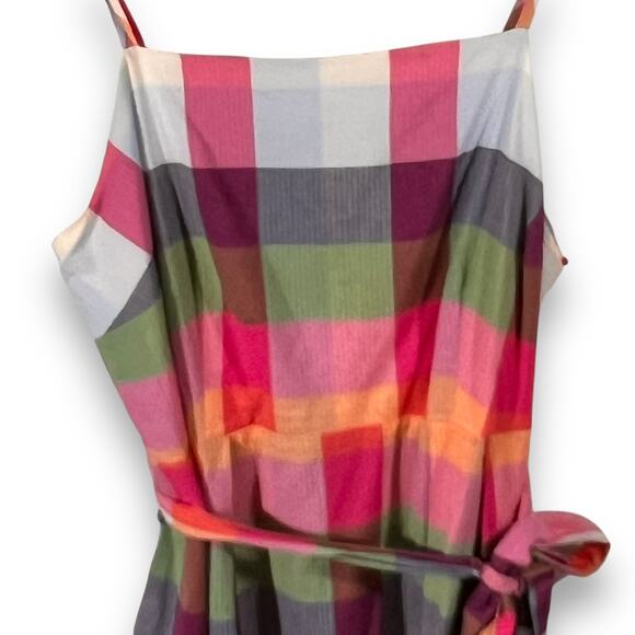 Kate Spade for Target Dress Preppy Heritage Madras Plaid Midi Belted XXL - Picture 5 of 12